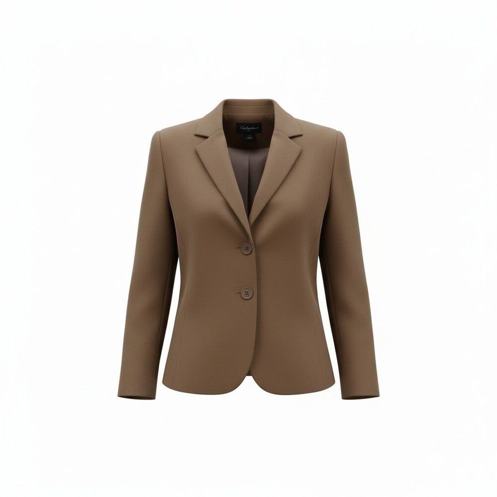 Rafaella Womens Brown Blazer Coat Button Up Size 12